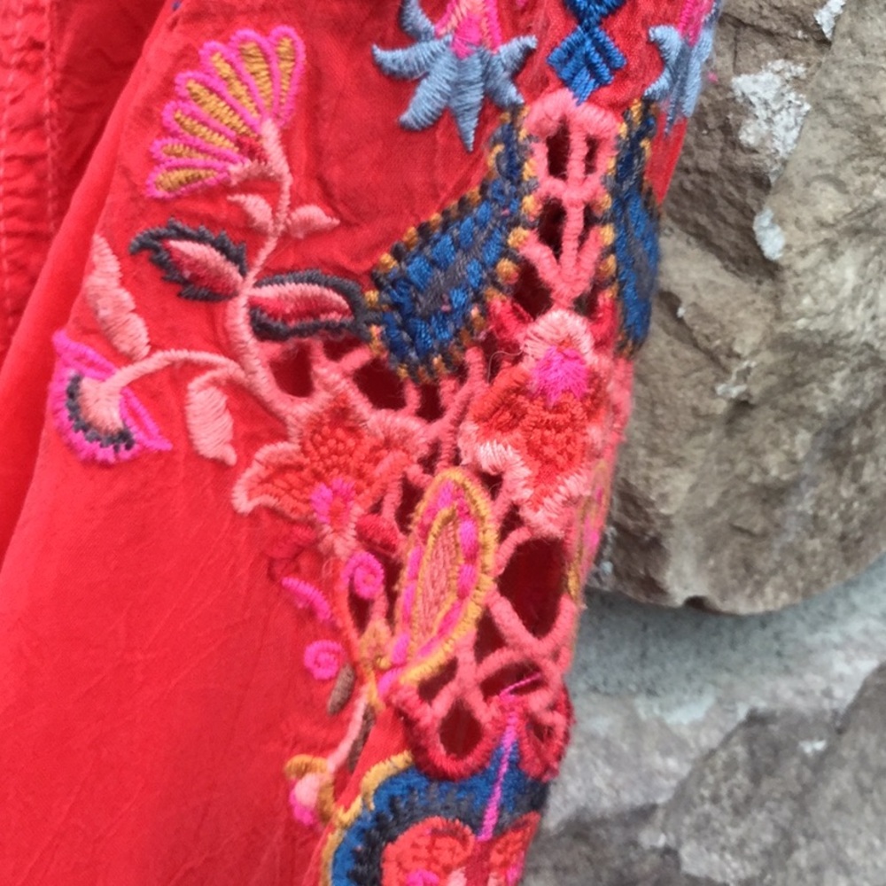 Johnny was embroidered top tunic cowgirl boho chic festival farmer’s market - Picture 8 of 9